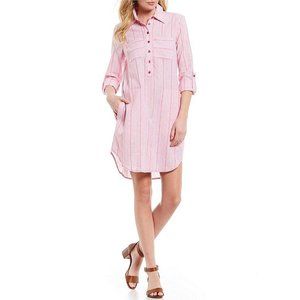 Michael Kors Pink Summer Stripe Shirt Dress